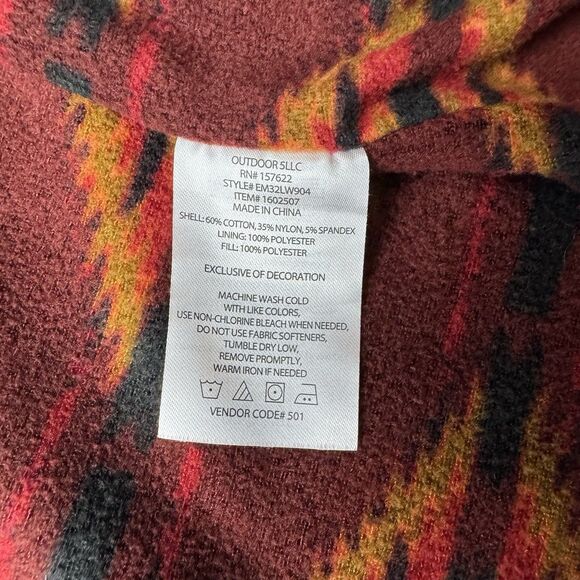 Eddie Bauer Jacket Tan Medium Voyager Fleece Aztec Print Lined Snap Jacket - Picture 7 of 10